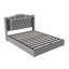 EU Double & King Velvet Ottoman Bed with Smart LED & Wireless Charging, Storage Headboard, 140/160x200cm in Grey/Beige-1343790478-1343790476