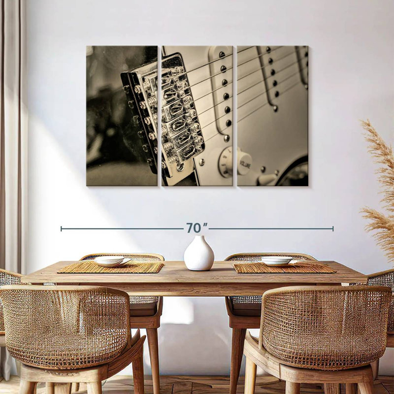 Abarca Timeless Silver Guitar, 36" H x 57" W