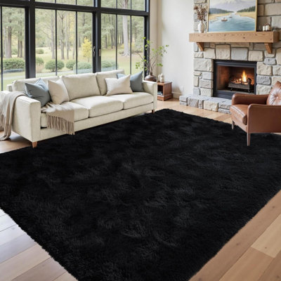 Fuzzy Rug For Living Room Soft Fluffy Bedroom Area Rugs Non-Slip Shaggy Carpet For Nursery Kids Playroom Dorm Office Indoor Modern Plush Carpets