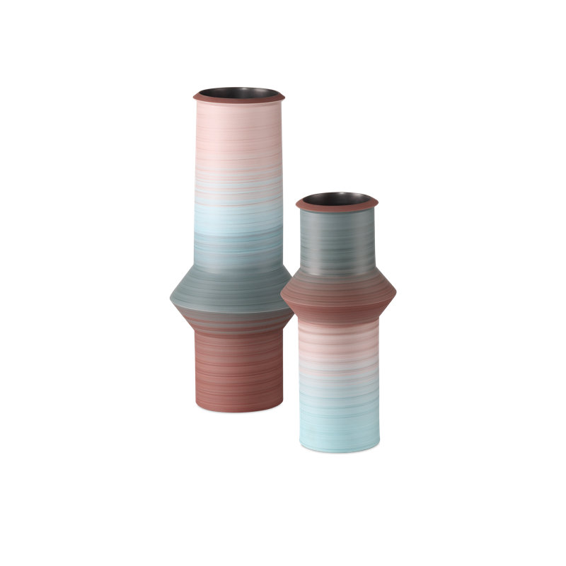 Happy 80'S Blue & Red Vase Set Of 2