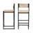 Set of 2 kitchen bar stools with footrest, paper rope weave counter height dining chairs, style b-1673458866