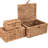 Set Of  Handwoven Storage Boxes With Lid Wicker Rectangular Basket For Seagrass Decorative Boxes For Home Décor Stacking Baskets With Lids For