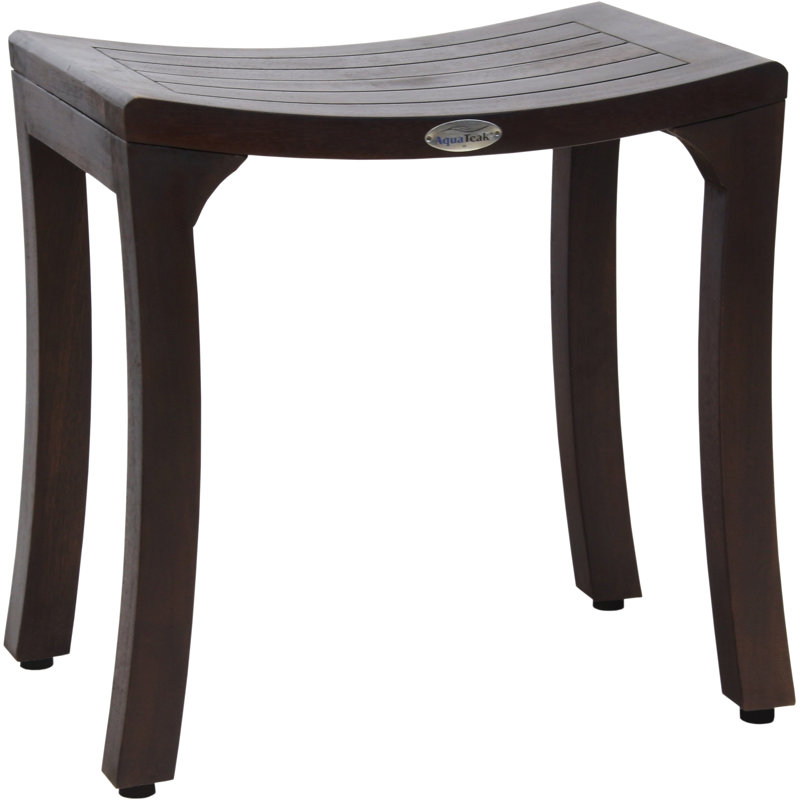 AquaTeak 18" Curved Teak Wood Shower Bench