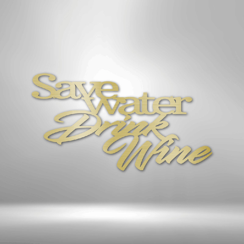 «Drink Wine» citation en acier découpé au laser thermolaqué maison et bureau décoration murale en métal plusieurs tailles et couleurs