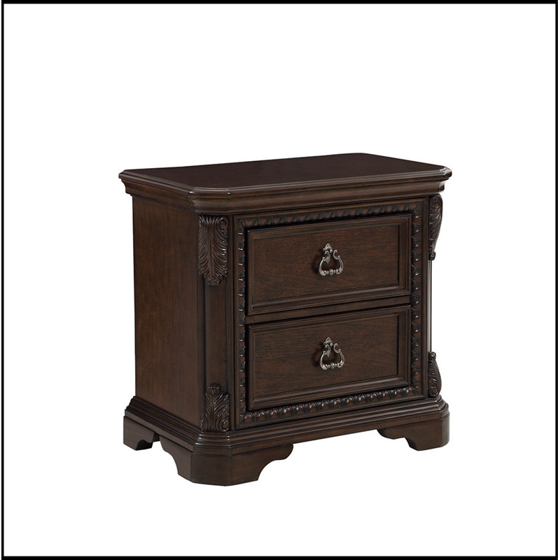 Mahogany 2 Drawer Nightstand