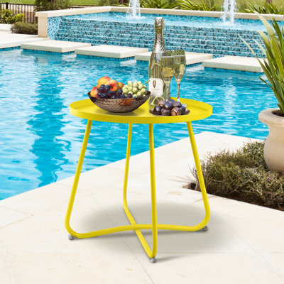 Round Steel Outdoor Side Table