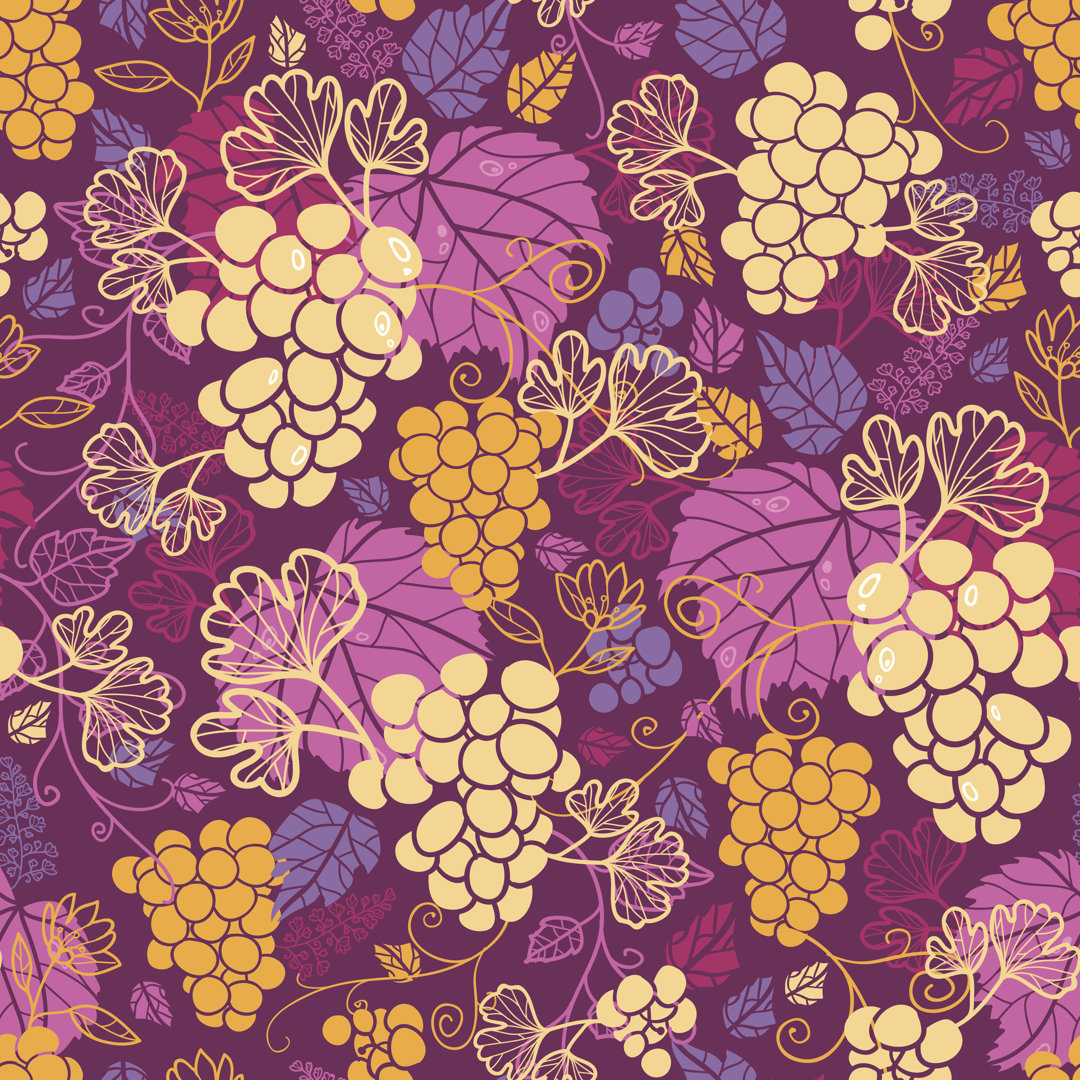 Leinwandbild Grape Vines Background von Oksancia