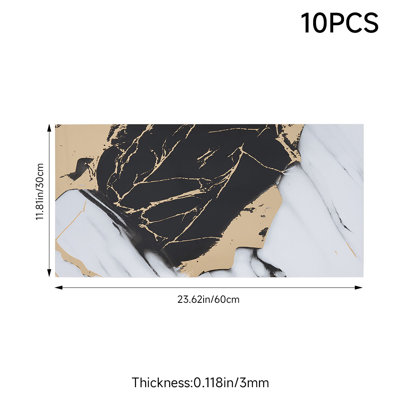 10Pcs Self-Adhesive Marble Pattern Wall Tile Stickers