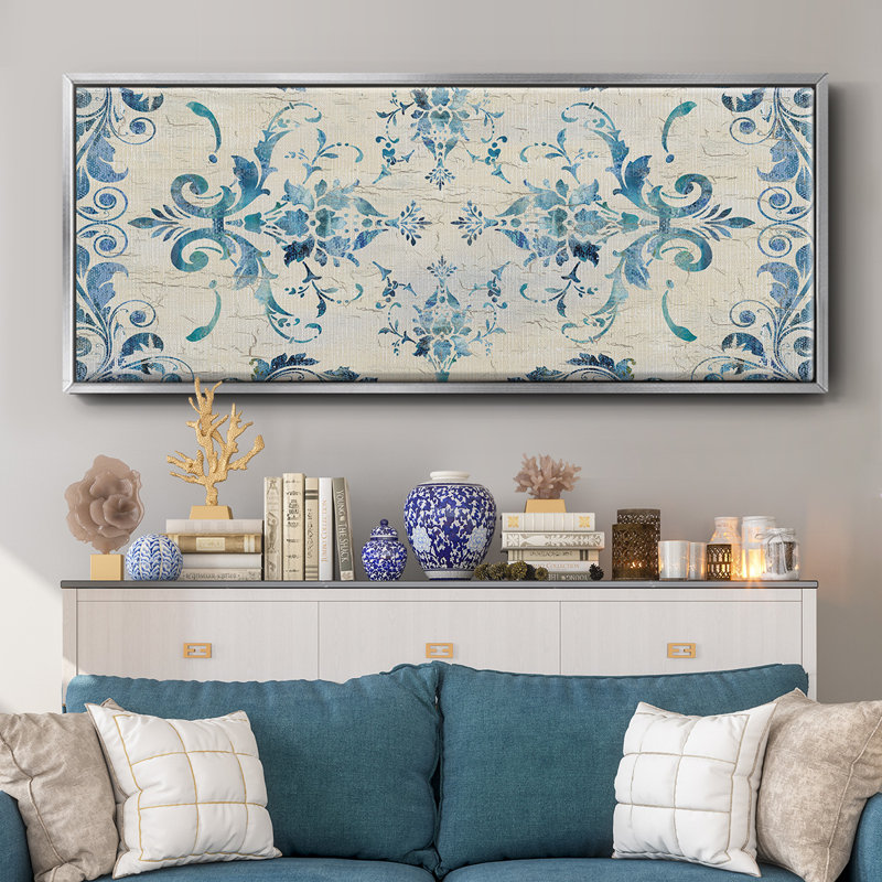 Bordure damassée - toile encadrée