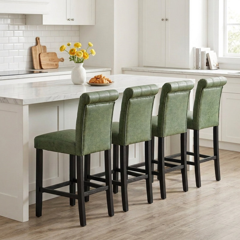 Tabouret de comptoir 25,25 po Burlison, Green/PVC