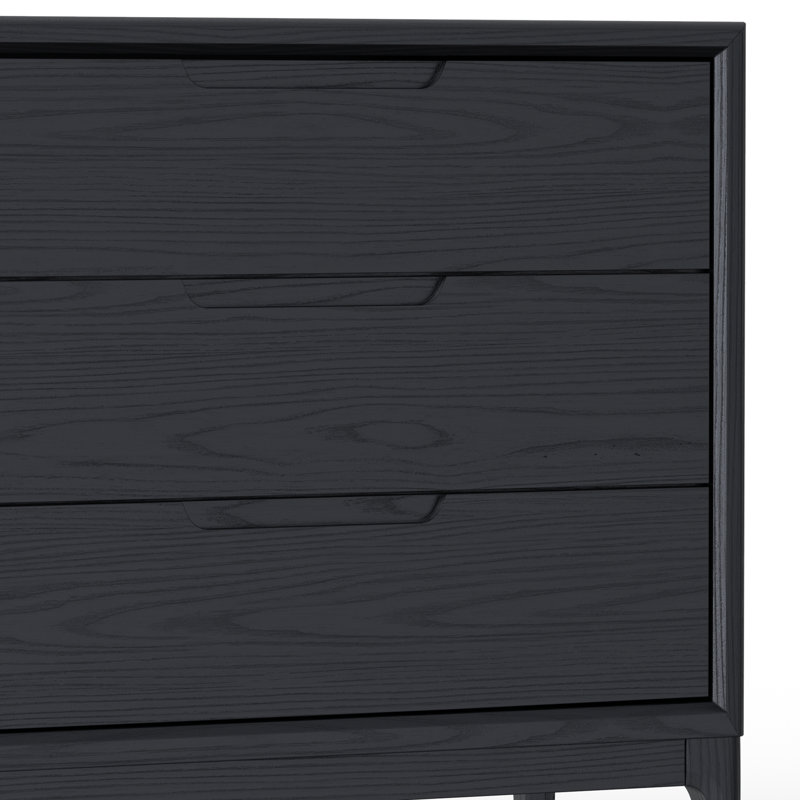 Commode 3 tiroirs Rise, Noir, noir, noir, noir