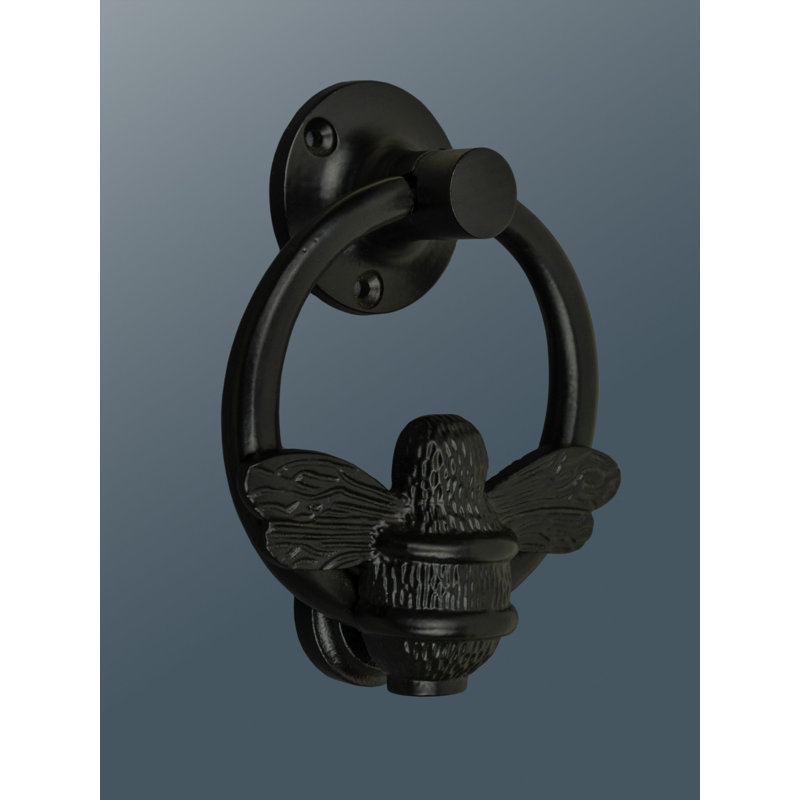 Sager Nickel Ring Bee Door Knocker, Black