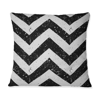 Black White Chevron - Transitional Throw Pillow