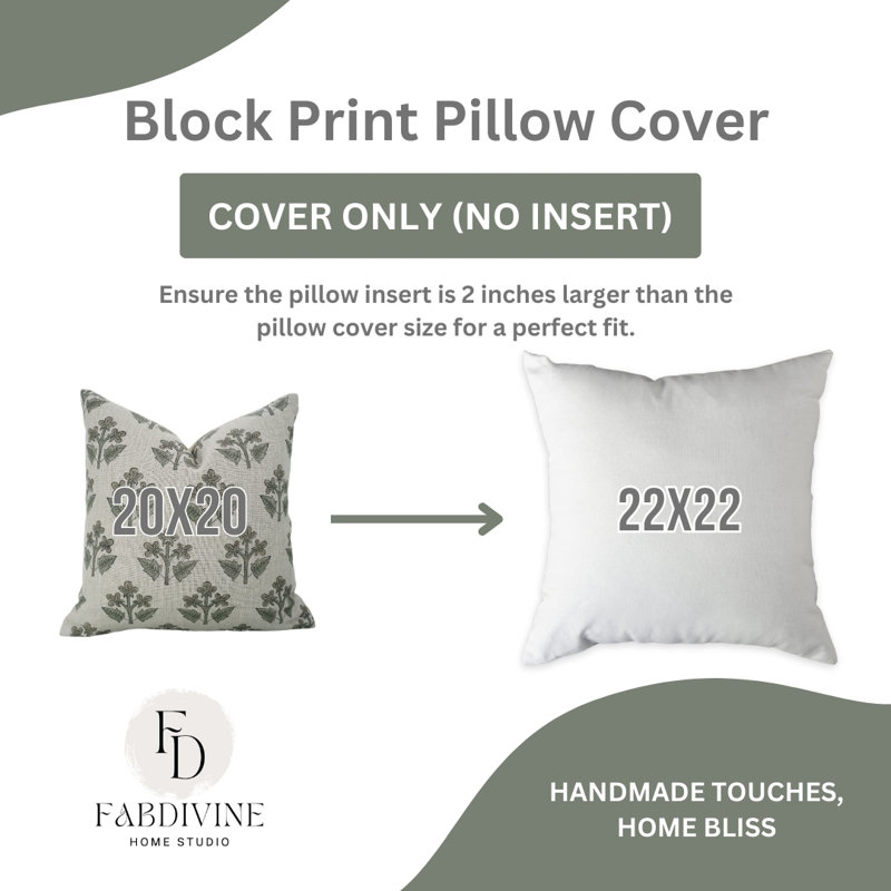 Housse de coussin lombaire à motif de blocs Fab printine, printemps été, décoration intérieure (Chahat) 12 po x 20 po