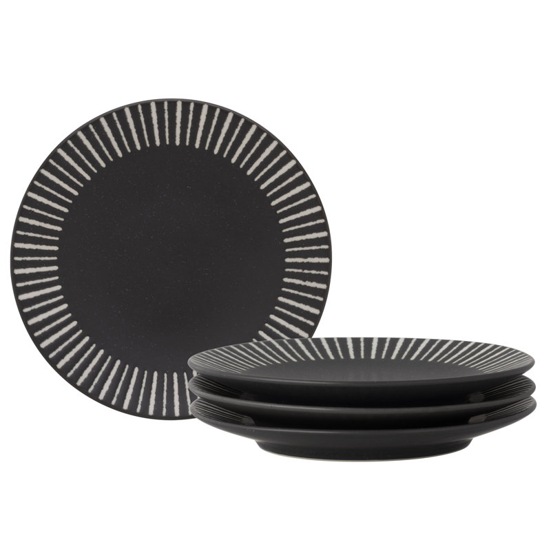  Ensemble de 4 petites assiettes Noritake Colorwave Stripe, 6,25 po, Black