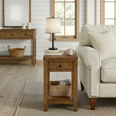 Sarcoline Solid Wood Chairside End Table With Charging Station