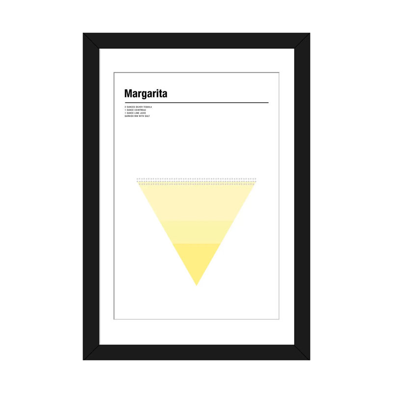 « margarita », impression sur toile, H 24 po x l 16 po x P 1 po, Papier d'art encadré noir, Blanc
