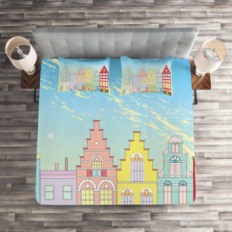 Polyester Coverlet, King Bedspread + 2 Shams