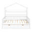 Lit de maison en bois avec deux tiroirs et une tablette de rangement pour un style fonctionnel-715359759