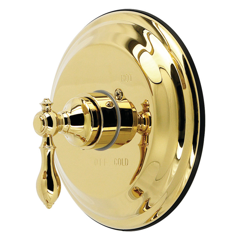 Kingston Brass American Classic Single-Handle Pressure Balanced Shower Valve Trim Kit - Valve Included, Polished Brass