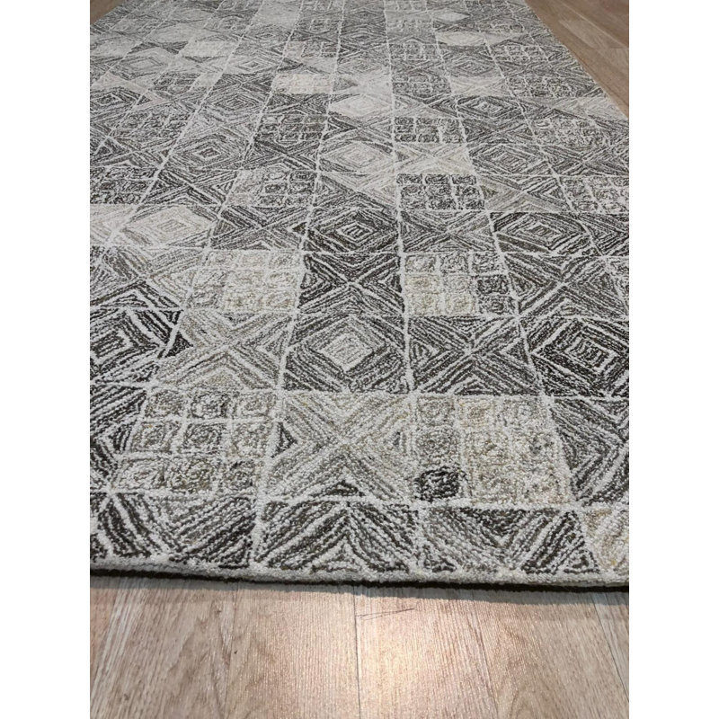 Cozy Quinn Gray Hand Tufted Wool Rug Round 5'0", 5'0" Round