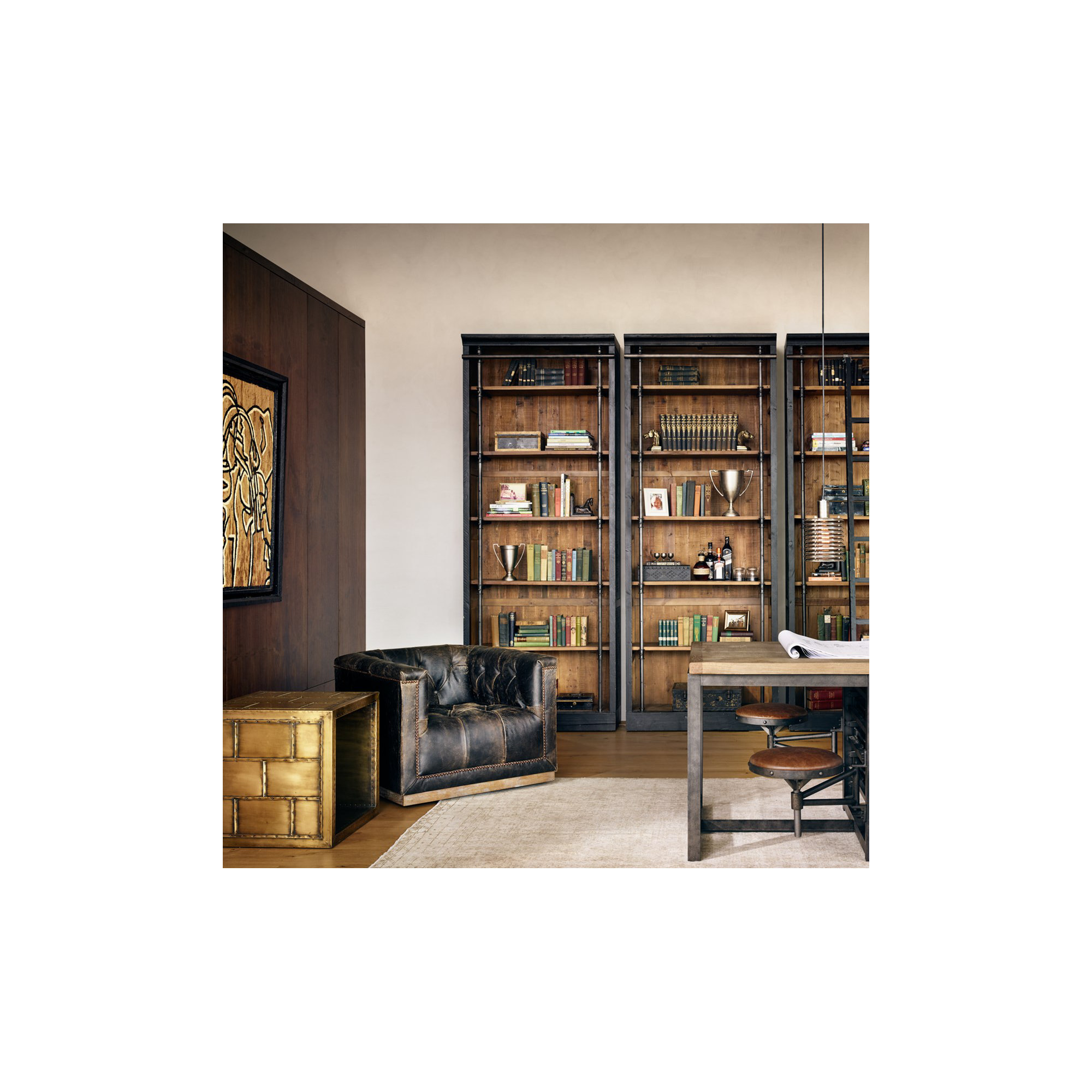 Byer Upholstered Swivel Accent Chair, Destroyed Black Leather