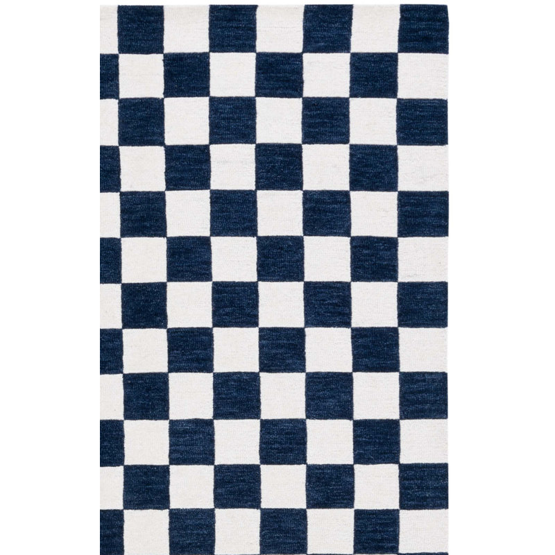 Tapis bleu marine / ivoire Freemont, Tapis de couloir 2 pi 3 po x 8 pi