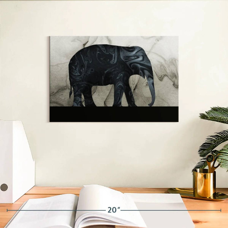 Silhouette d'éléphant Brampt, H 8 po x l 12 po
