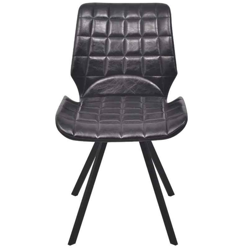 Theodore 17.3'' H Faux Leather Upholstered Side Chair, Black