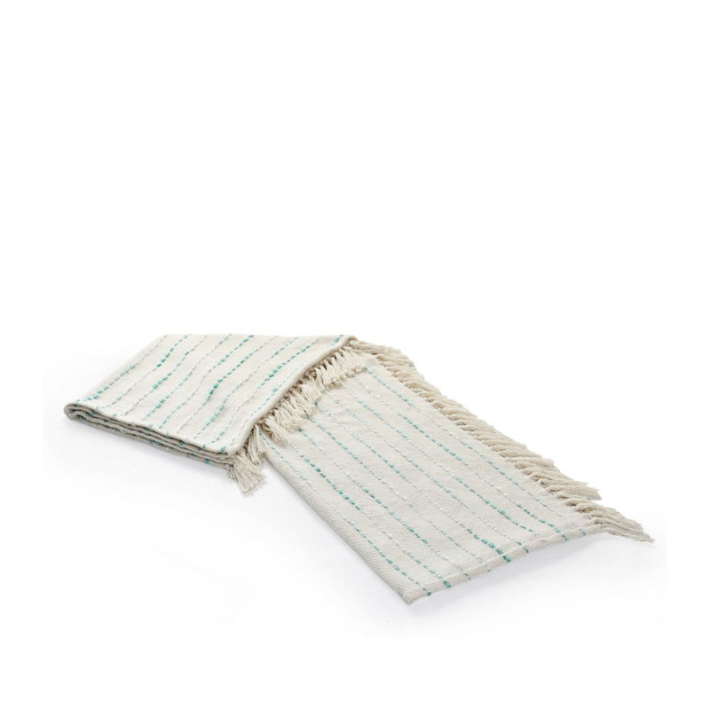 Jeté rayé en coton tissé
