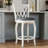 Swivel Upholstered Stool with Solid Wood Frame-1890804276-1890804274