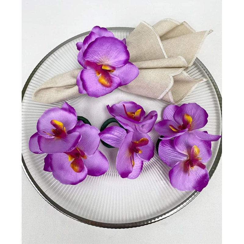 Plastique, anneau de serviette en tissu, Lilas