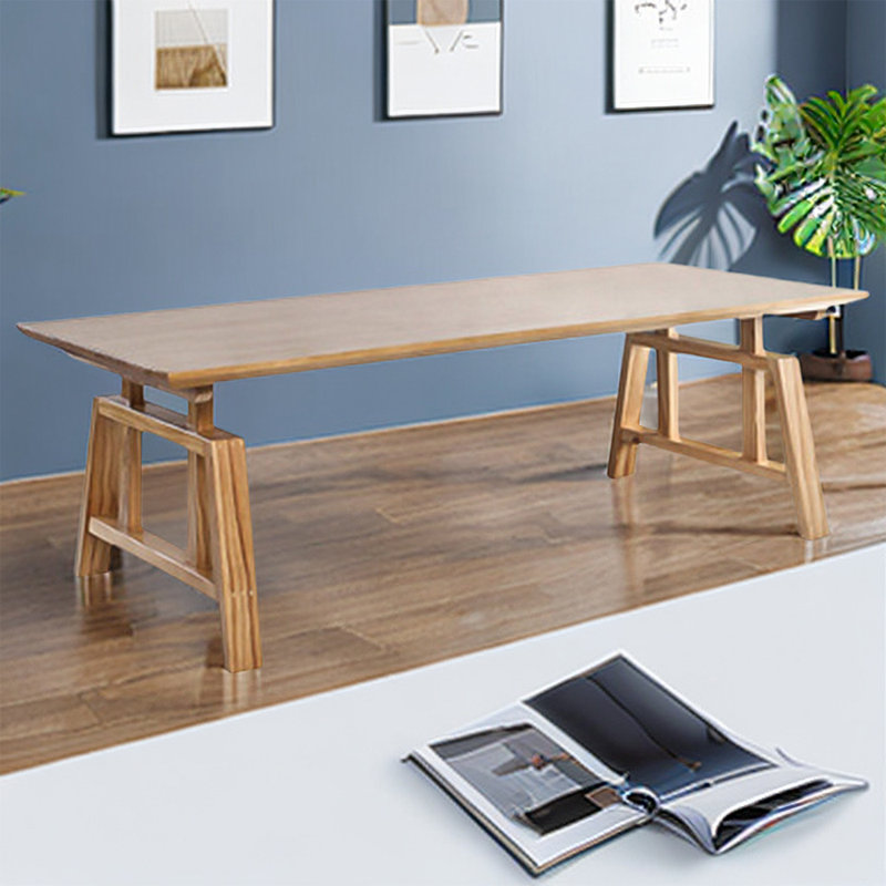 4 - Person Burlywood Rectangular Solid Wood Tabletop Dining Table Set