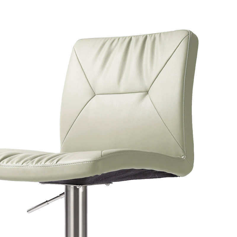 Upholstered Counter Stool with Metal Frame, Light Grey