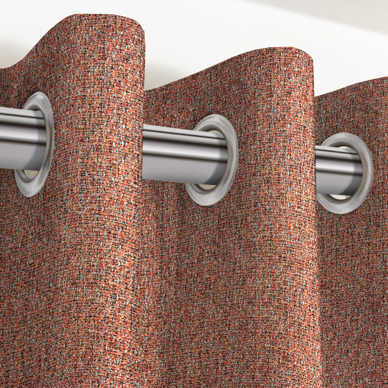 Ayara Room Darkening Curtains / Drapes Pair, Terracotta, 228 W cm x 228 D cm