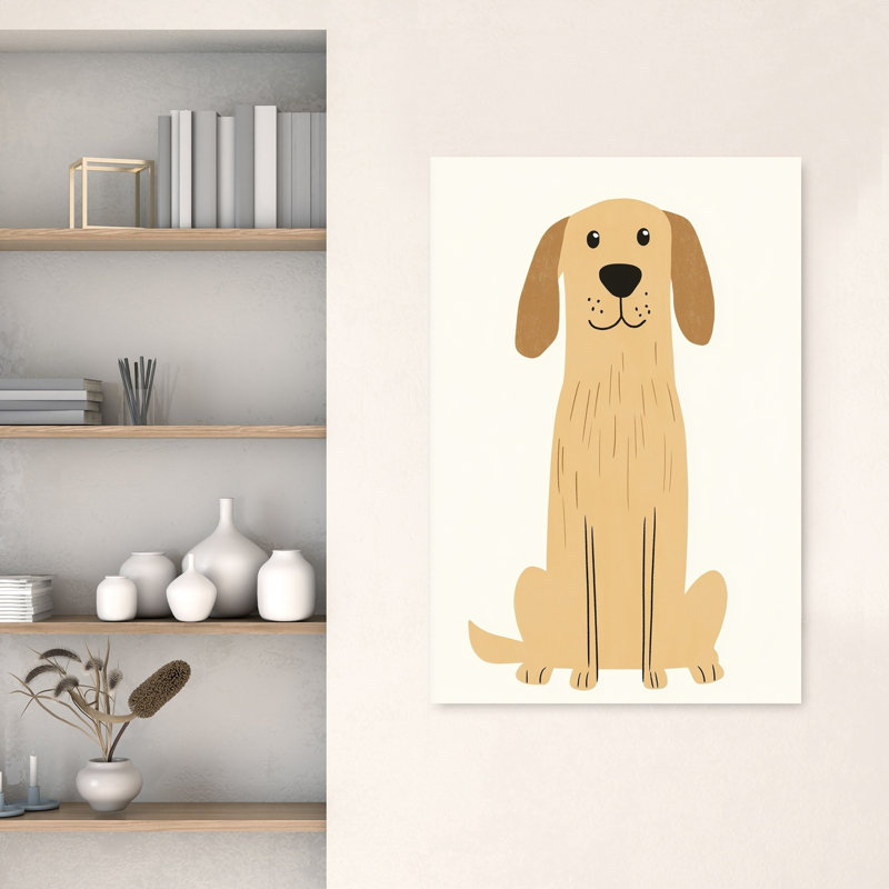 Adorable reproduction d'art mural mignon Golden Retriever, H 48 po x l 32 po
