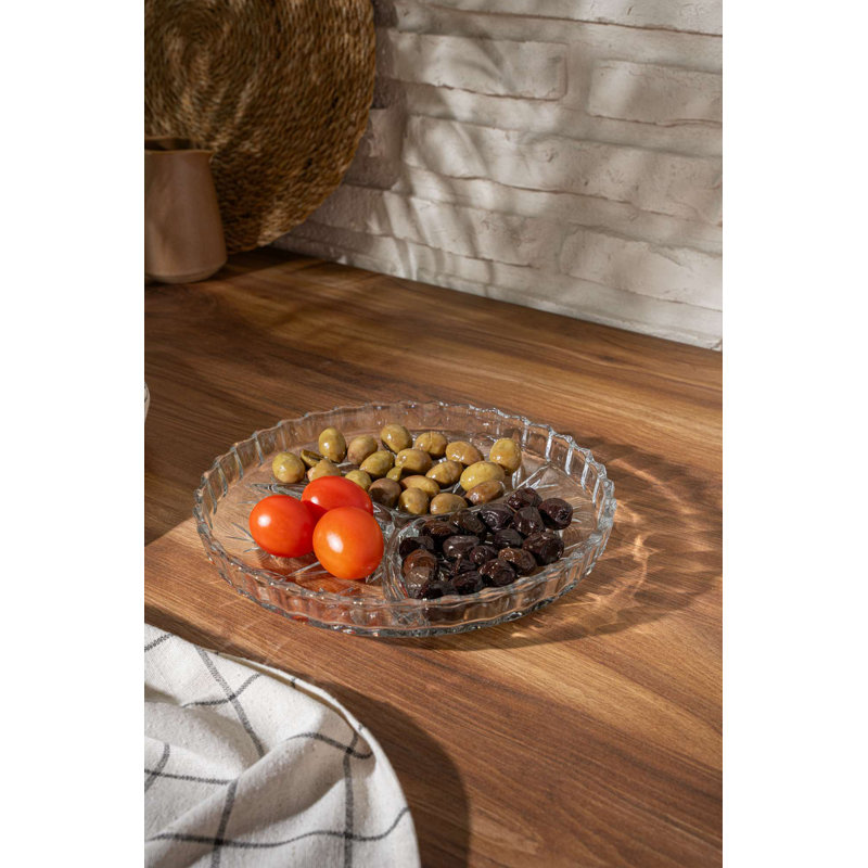 Premium Compartmentalized Glass Plate, 8.9 x 8.9 x 1.6 inches | 100% BPA-Free, Dishwasher Safe | Ideal for Meal Prep, Serving & Portion Control | Elegant Transparent Design for Modern Dining
