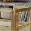 Table basse supérieure et inférieure en verre trempé double couche et cadre en acier inoxydable avec finition miroir