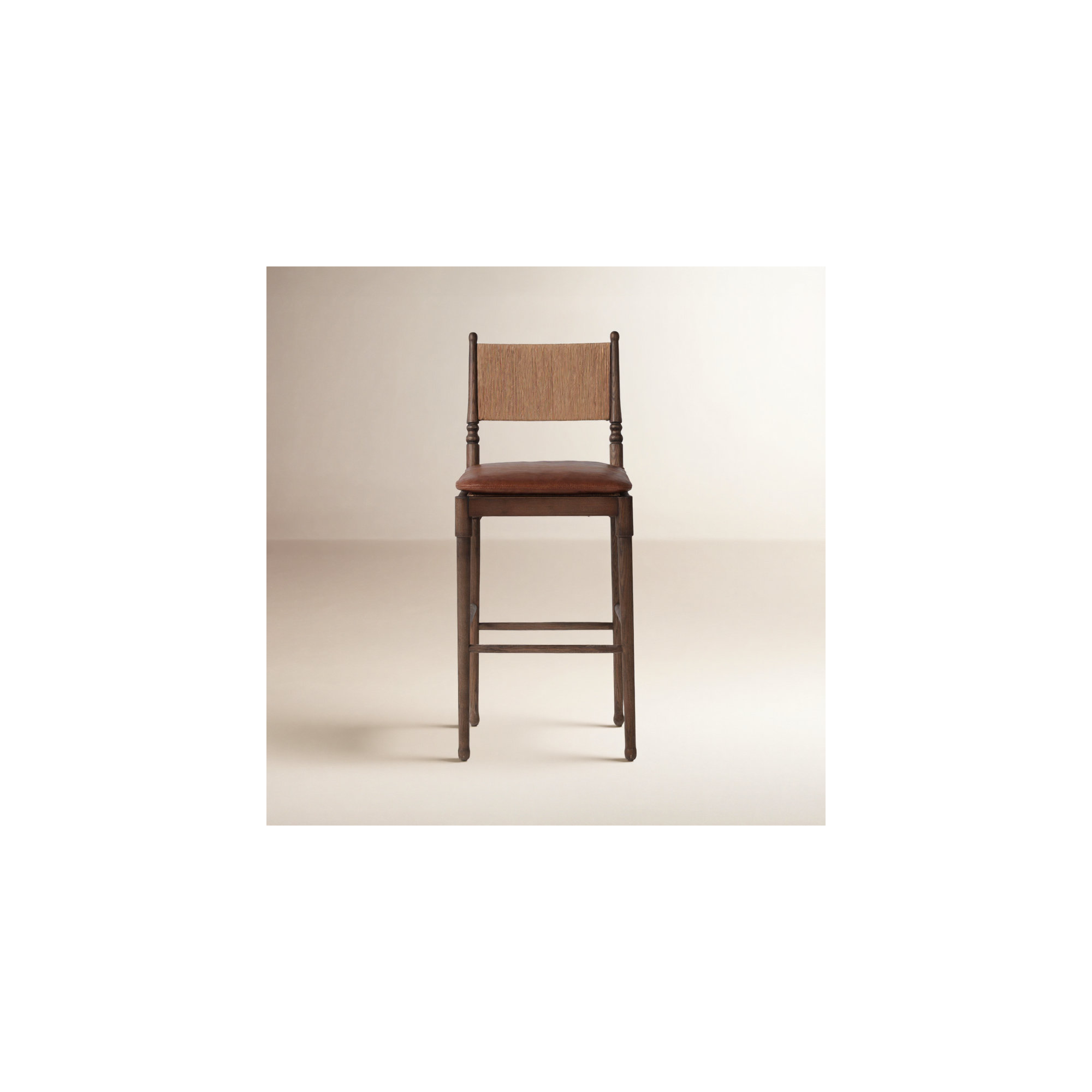 Fayth Stool With Cushion, Bar Stool (29.5” Seat Height)”, Brown