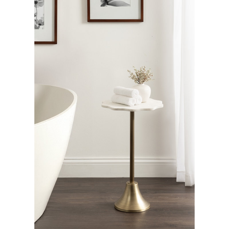 Ashley Modern Wavy Marble Side Table