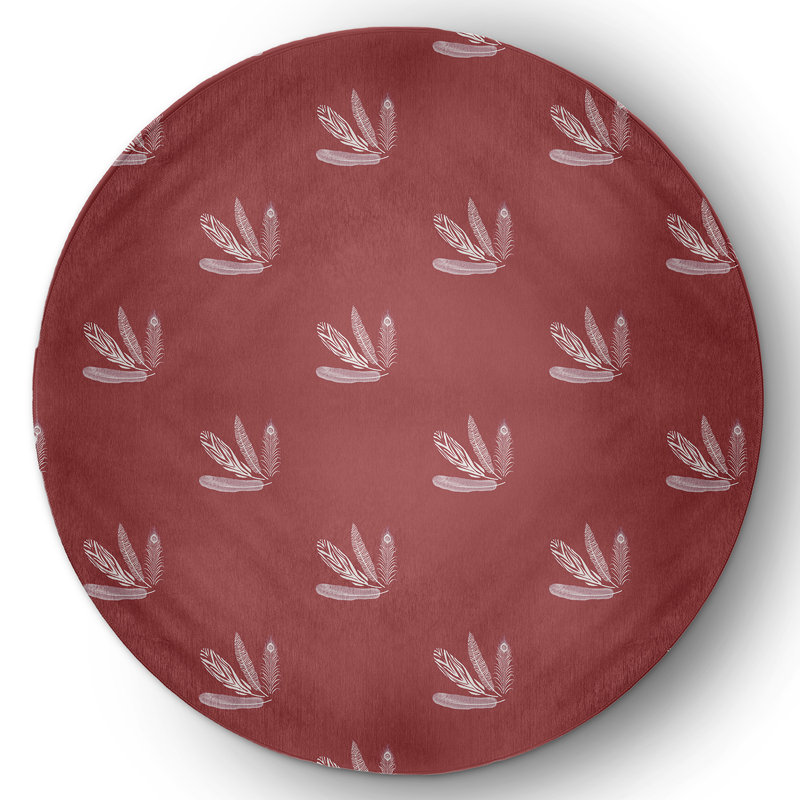 Chenille Floral Indoor Rug, Round 5'