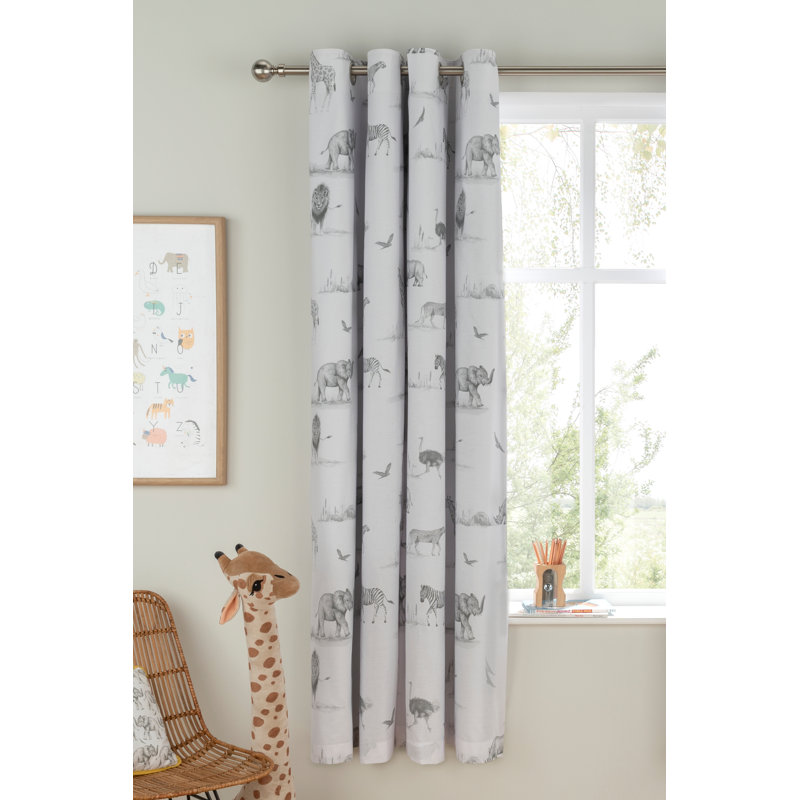 Zambezi Cotton Blend Blackout Curtains / Drapes Pair, W 167  x D 182  cm