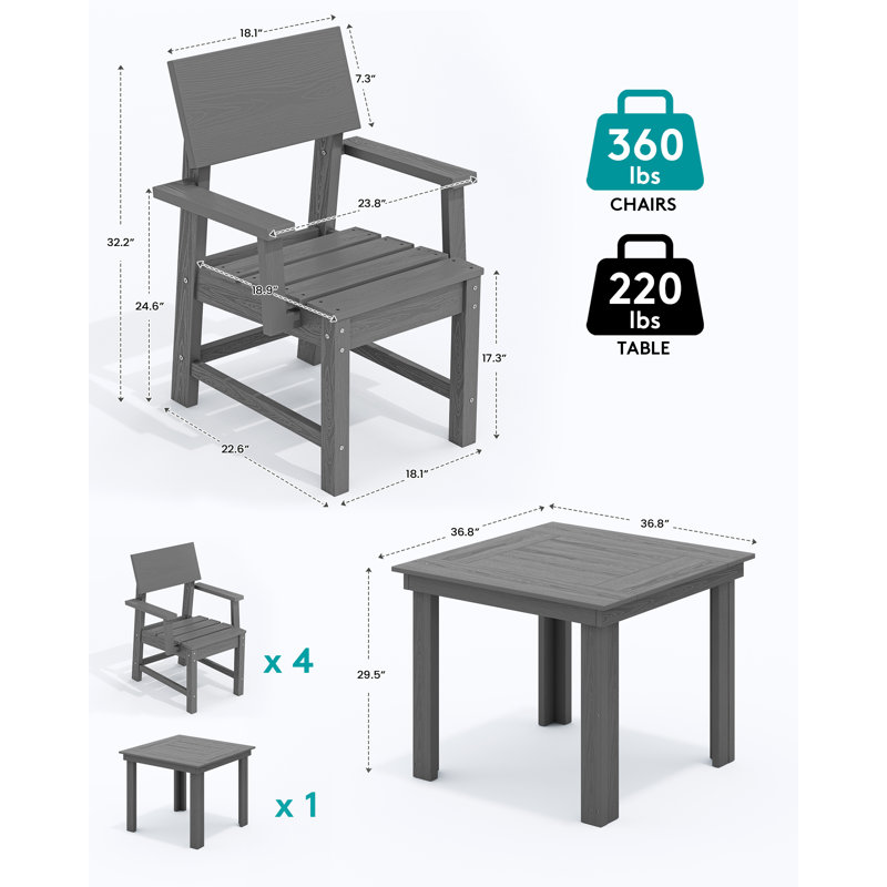 Chaise de patio, Gris