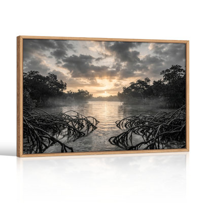 Coucher de soleil sur la rivière, ensemble de 1 reproduction d'art sur toile