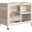 Cage à lapin compacte en bois avec roues transportables - Naturelle, imperméable, pratique pour les animaux de compagnie