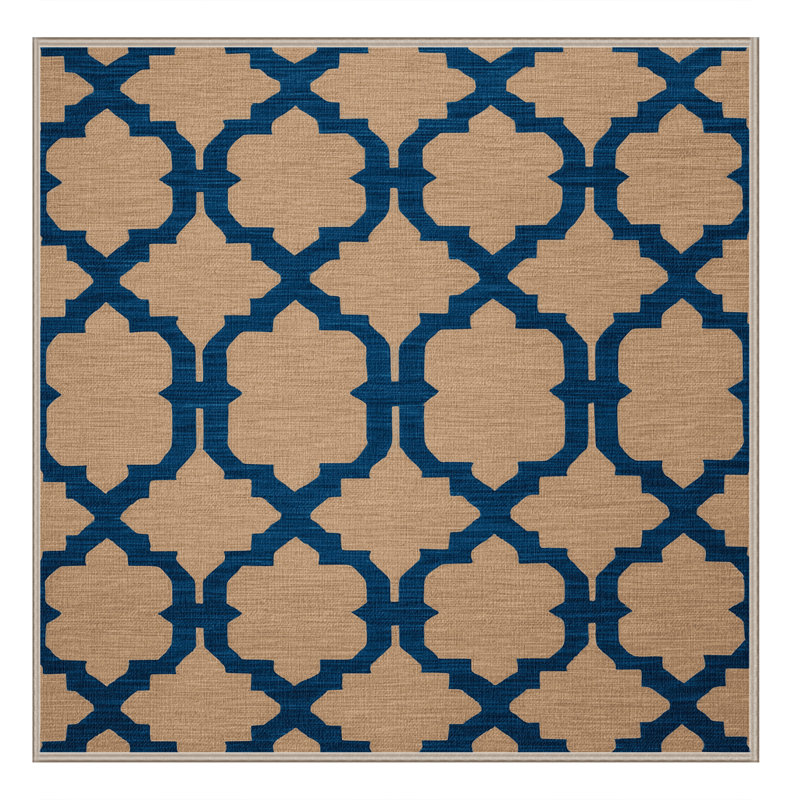 Tapis beige en treillis lavable à la machine, Carré 6 pi