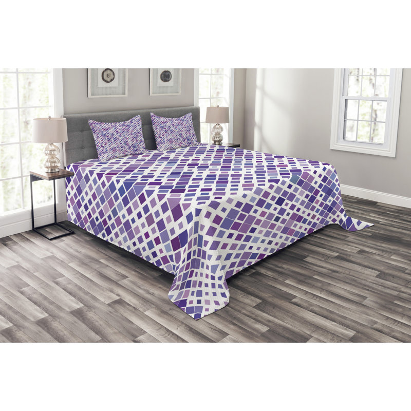 Furman Geometric Shapes Bedspread with Pillow Shams, 220 x 264 cm