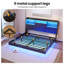 Très grand cadre de lit flottant avec lumières à DEL et rangement pour tête de lit, lit flottant visuel avec station de charge, lit plateforme en métal très grand avec structure stable, pas besoin de sommier, facile à assembler-1389302777-1389979030