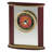 Victor Traditional Roman Numeral Rosewood Wood Quartz Movement / Crystal Tabletop Clock with Alarm in Brown/Brass