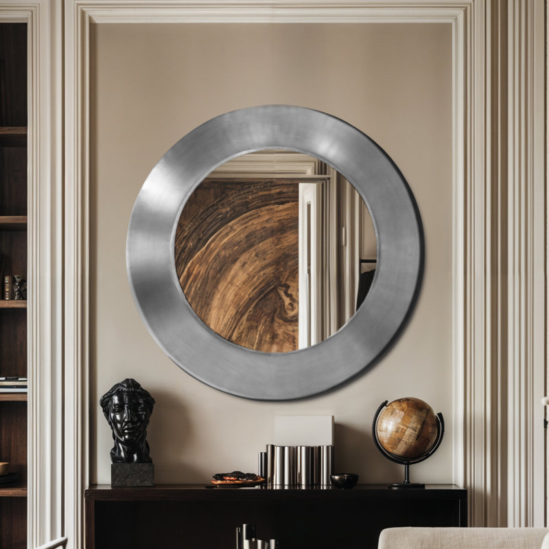 Miroir Lopp, H 36 po x l 36 po, Argent argent